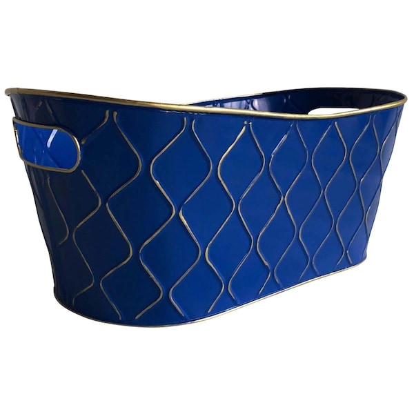 Lawnitator 2354-D6 13 in. Royal Blue Metal Planter LA3256097 - main